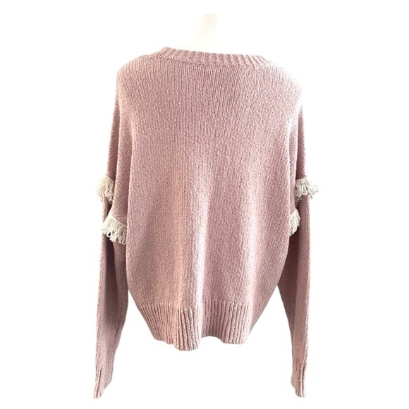 MADEWELL Montford Fringe Pullover Sweater Dusty Rose Size XL NEW - Picture 5 of 8